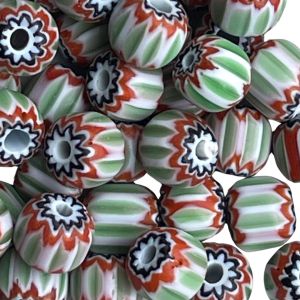 Glass Chevron Bead 5mm Green 25Bds