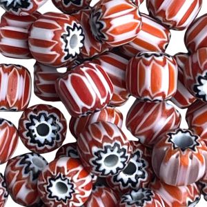 Glass Chevron Bead 5mm Red 25Bds