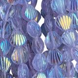 Glass Shell Shape Bead 9x9mm Alexandrite AB x 25bds
