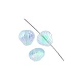 Glass Shell Shape Bead 9x9mm Alexandrite AB x 25bds