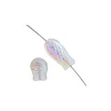 Glass Fish Bead 14x7mm Crystal AB x 25bds