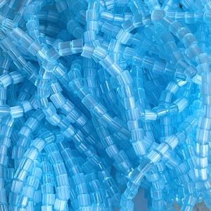 Czech Seed Beads 10/0 2Cut Dyed Satin Blue SOLGEL Strung