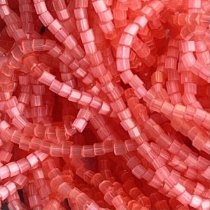Czech Seed Beads 10/0 2Cut Satin Pink Solgel Strung