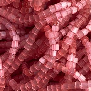 Czech Seed Beads 10/0 2Cut Satin Dark Pink Solgel Strung