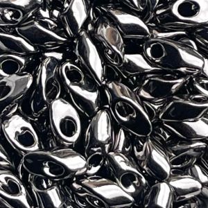 Long Magatama Nickel Plated