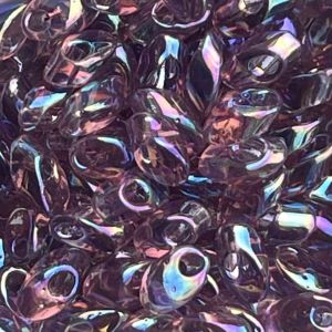 Long Magatama Transparent Amethyst AB