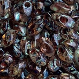 Long Magatama Picasso Transparent Lt Smk Topaz