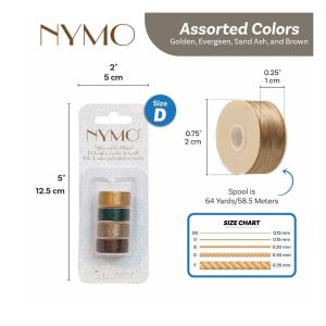 Nymo D Assorted Colors Bobina x 75 YD