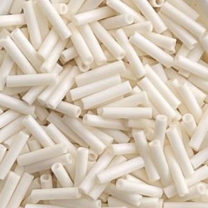 Slender Bugle #2 (6mm) Matte Opaque Cream
