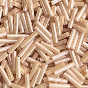 Slender Bugle #2 (6mm) Beige Glazed Luster
