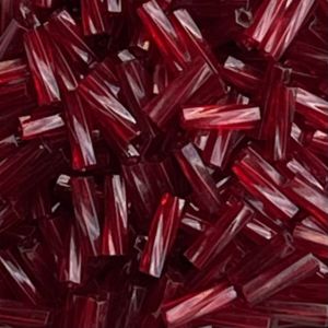 Twisted Bugle 6mm Dyed Transparent Cranberry