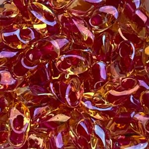 Long Magatama Lt. Cranberry Topaz Luster