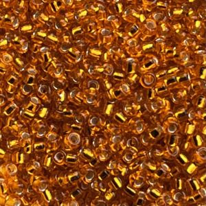 Rocalla Miyuki #11 Lined Silver Orange