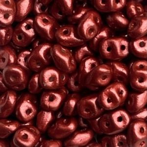 SuperDuo 2x5mm Chalk Lava Red