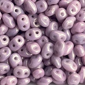 SuperDuo 2x5mm Chalk Lilac Luster
