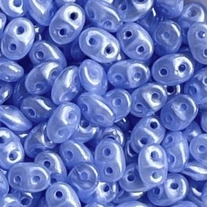 SuperDuo 2x5MM Opal Blue White Luster