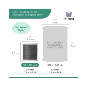 Miyuki Beading Thread Grey x 50 mt